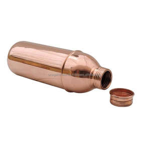 Botella de agua martillada de calidad elegante con tapa para uso doméstico y uso en oficina en metal de cobre - Product Image 2