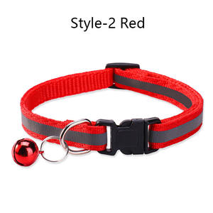 KingHon Collier de chat réfléchissant de 1.0cm de largeur Impression personnalisée Boucle réglable Collier de chien en nylon pour chat avec cloches - Product Image 3