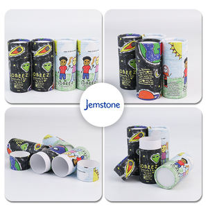 100% recyclé biodégradable usine en gros personnalisé couleur imprimé tube de papier d'emballage avec couvercle - Product Image 6
