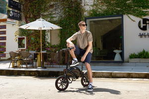 <span class=keywords><strong>Vélo</strong></span> <span class=keywords><strong>électrique</strong></span> <span class=keywords><strong>pliable</strong></span> <span class=keywords><strong>DYU</strong></span> Mini à 2 roues avec cadre en aluminium, batterie intégrée 36V au lithium, pneus larges, moteur sans balais 250W - Product Image 5