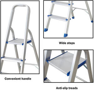 Barato Alumínio Household <span class=keywords><strong>Step</strong></span> <span class=keywords><strong>Ladders</strong></span> para Home Folding Household Ladder Cap <span class=keywords><strong>Step</strong></span> Stool com Plataforma - Product Image 3