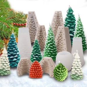 Christmas Tree Silicone Mold For Candle Resin Cake DIY Craft Making Molds <b>Set</b> - Product Image 1