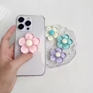 3D Cute Transparent Flower Bow Design Folding Finger Ring Phone <strong>Holder</strong> for <strong>iPhone</strong> Supports Pocket Stand Bracket - Product Image 1