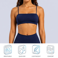 Nouveau Soutien-Gorge Court à Bretelles 2026 Populaire pour Femme en Nylon Spandex Respirant, Très Élastique, Léger, Anti-choc, Dos Nudité et Fermeture Avant