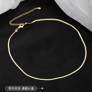 Collier chaîne de vie classique en argent <span class=keywords><strong>sterling</strong></span> 925 massif plaqué or 18 carats et bracelets tennis serpent plat en forme de lame de <span class=keywords><strong>scie</strong></span> – Vente en gros - Product Image 6