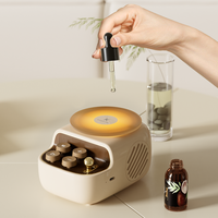 Enceinte Bluetooth KUANGXIANG mignonne avec batterie rechargeable de 1200 mAh, mini musique et lumière parfumée, boîtier en plastique, crée un espace apaisant