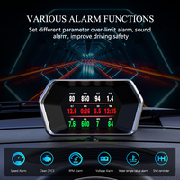 P17 OBD2+GPS Smart Digital Head-up-Display HUD Tachometer Uhr und Kühlmittel-Turbo-Boost-Alarme für Alle Autos Coole Auto-Elektronik