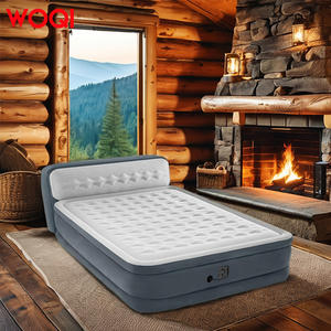 Colchón inflable Woqi con cabecera tamaño Queen, bomba incorporada para dormir y acampar, color gris, material de poliéster. - Product Image 4