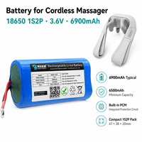 Paket Baterai Li-ion 18650 3.6V 6900mAh 1S2P dengan PCM untuk Alat Pijat Tanpa Kabel Custom OEM