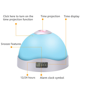 Khuyến mãi trẻ em vui chiếu đồng hồ báo thức với 7 màu <span class=keywords><strong>LED</strong></span> thay đổi pin hoạt động hiển thị kỹ thuật số cho trang trí nội thất - Product Image 6