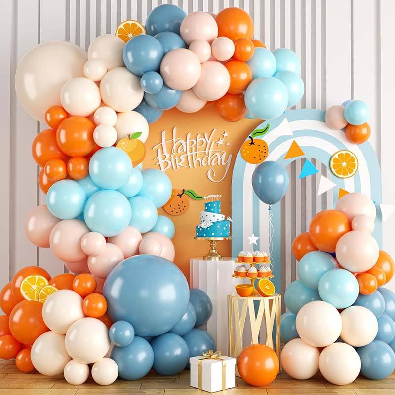 Pastel Blue Sand White Kids Birthday Party Supplies Latex Balloon