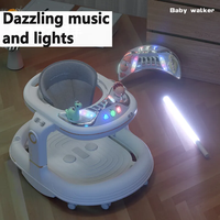 Marche-bébé avec coussin confortable / Cheval à bascule multifonctionnel pour bébé avec musique et lumière