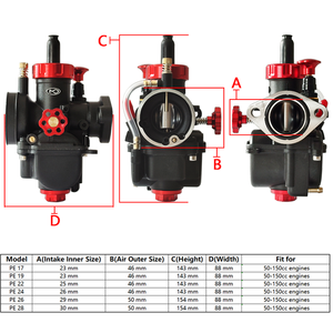 2025 vente chaude carburateurs de moto pour GY6 <span class=keywords><strong>125cc</strong></span> 150cc <span class=keywords><strong>Kawasaki</strong></span> <span class=keywords><strong>ATV</strong></span> KLF185 BAYOU 185 KLF185A 24 28mm Kits de réparation de carburateur - Product Image 5