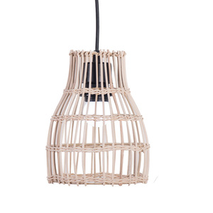 Rattan Pendant Lampshade E27 Beige Round For Home Restaurant <b>Bar</b> <b>Lighting</b> - Product Image 5
