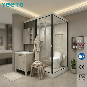 Cabine de douche pivotante YEETE en chrome poli, verre trempé 8 mm, vente en gros, pour salle de bain moderne, présentoir de salle d'exposition, revendeur - Product Image 1