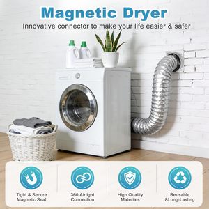 Kit de ventilación magnético para secadora DV180, conexión rápida de 4 pulgadas, ahorra 46 pulgadas de espacio, manguera de 3.3 pies, sellado hermético, conector de pared reforzado - Product Image 2