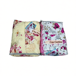 Juego de edredón Con Cortina tamaño King de 5 piezas con diseño floral, con cortina, ropa de cama para el hogar, estilo clásico, microfibra de poliéster - Product Image 1