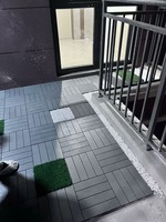 Dalles de terrasse modernes antidérapantes en WPC pour jardin, revêtement de sol extérieur, brun chocolat, creuses, 300x300