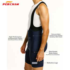 <span class=keywords><strong>Cuissard</strong></span> de cyclisme multi-tailles personnalisable pour hommes-Tissu durable et poches zippées pour la course à pied et les sports de plein air - Product Image 2