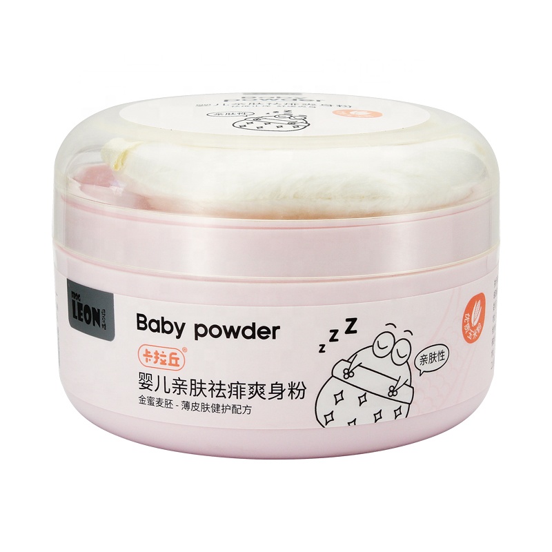 Китайские производители, частная торговая марка, 120 г, детская пудра, тальковая пудра для тела, пуховка для пудры