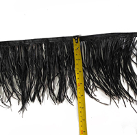Noir à la main couture tissu ruban bande frange autruche plume garniture pour bricolage artisanat vêtements robe Costume chaussure accessoires fête
