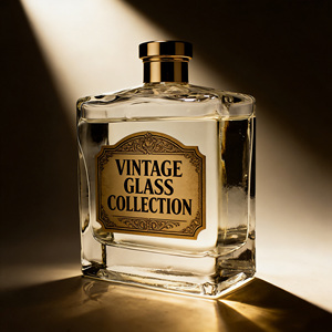 Botella de Vidrio Cuadrada de Alta Gama, Elegante y Moderna, Reutilizable, de 500 ml y 750 ml, para Bebidas, Ron, Whisky, Mezcal, Ginebra - Product Image 1