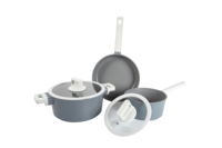 Ensemble de 5 ustensiles de cuisine BOREINE Daikin avec revêtement antiadhésif en granit et couvercles en silicone pour tous types de cuisinières