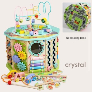 Boîte à trésors en bois multifonctionnelle en cristal, cube d'activités Montessori, labyrinthe de perles éducatif, jouet d'éveil pour les enfants de 3 à 5 ans - Product Image 5