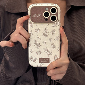 เคสโทรศัพท์หนังลายดอกไม้สไตล์วินเทจสำหรับ iPhone 17 Pro Max แบบหุ้มเต็มตัว ใช้ได้กับ iPhone 15/14/13 เคสป้องกันสำหรับฤดูใบไม้ร่วงและฤดูหนาว - Product Image 4