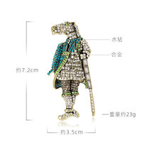 XILIANGFEIZI Broche de luxe coréenne en forme de bouclier de chevalier, en alliage et strass, pour mariage, fiançailles, costume homme, style vintage, vente en gros