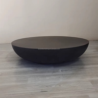 Table basse scandinave minimaliste moderne circulaire noire en GRC, table basse en béton, table centrale, mobilier d'intérieur