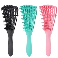 Brosse incurvée en plastique, brosse professionnelle pour cheveux bouclés, démêlante et humide, originale