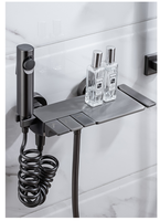 Ensemble de douche mural contemporain en laiton, design moderne et minimaliste, avec commandes à touches de piano, pour salle de bain, kit de douche domestique amélioré pour eau froide et chaude