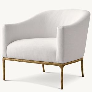 Fauteuil de loisirs en lin de style américain Rhoohill RH, mobilier de salon, canapé simple, fauteuil de chambre à coucher, fauteuil moderne - Product Image 1
