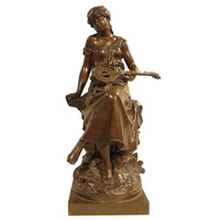 Statue de danseuse classique en bronze, sculpture de danseuse de ballet en cuivre moulé pour la décoration extérieure de villa, parc, jardin