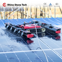 Nettoyeur de modules photovoltaïques alimenté par batterie au lithium, opérations commerciales de fermes solaires, robot de nettoyage de panneaux solaires