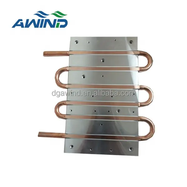 Epoxy filled water cold heat sink with copper tube epoxy resin wtaer cooling plate liquid cool block for Charging pile