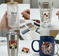 Vinilos Adhesivos UV DTF para Vasos de 16 oz, Adhesivos de Transferencia Gráfica Impermeables para Vasos, Calcomanías Lavables de PET para Vasos de Vidrio