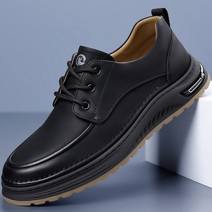 Chaussures de marche légères en PU pour hommes, nouvelle collection 2026, respirantes, semelle souple, antidérapantes, à lacets, tendance - Product Image 2