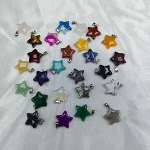 Pierre naturelle en gros, aventurine, jaspe Picasso, pierre précieuse colorée en forme d'étoile, fabrication de bijoux, pendentif pour collier DIY - Product Image 2