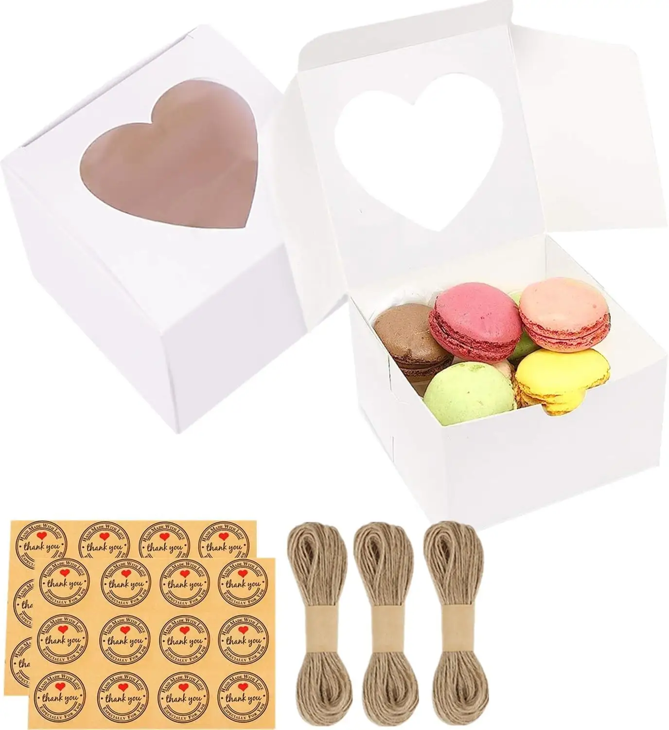 Pane, scatola per torte con finestra, scatola per biscotti piccola scatola per dolci al cioccolato, fragole, macarons,cupcakes, caramelle, ciambelle