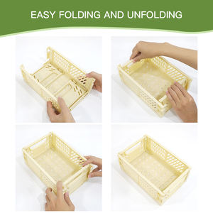 Mini Contenedores Ahorradores de Espacio, Cestas de Almacenamiento de Plástico Pastel Pequeñas, Cajas Plegables para Organizar - Product Image 5