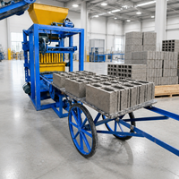 Machine de fabrication de blocs de pavé creux QTJ4-24, ligne de production de béton à pression hydraulique contrôlée par PLC, pompe à engrenages, économie de main-d'œuvre