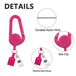Porte-clés coloré RTS, briquet, ceinture, stylo, clip, boucle d'escalade rétractable, plastique ABS, porte-badge rétractable portable, yo-yo - Product Image 3