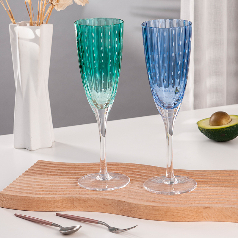 Pearl Point Pot Champagne Glasses - Elegant & Eco-friendly