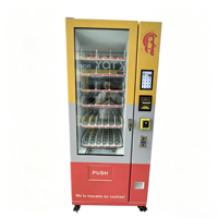 Distributeur automatique réfrigéré à double compartiment grande capacité pour snacks et boissons, idéal pour la vente au détail commerciale