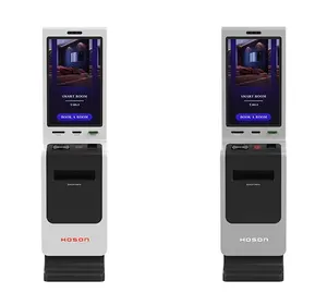 Máquina de kiosk inteligente, de metal 27 polegadas, impressora inteligente, interativa, impressão, pagamento automático, máquina de kiosk