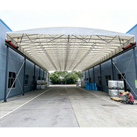 Auvent rétractable électrique coulissant, auvent coulissant à pousser et tirer, tente d'entrepôt en PVC pour le toit du stade, pour le toit des terrains de basket-ball