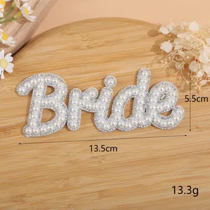 In Stock MRS BRIDE BABE Pearl Patches Letters Blank Patches For Clothes