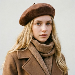 Wholesale Vintage Plain Artist Cap Fashion Warm Beanie Cap French Style Solid Color Wool <b>Beret</b> Hat for Women - Product Image 3